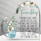Friendship Heart Flower Acrylic Plaque